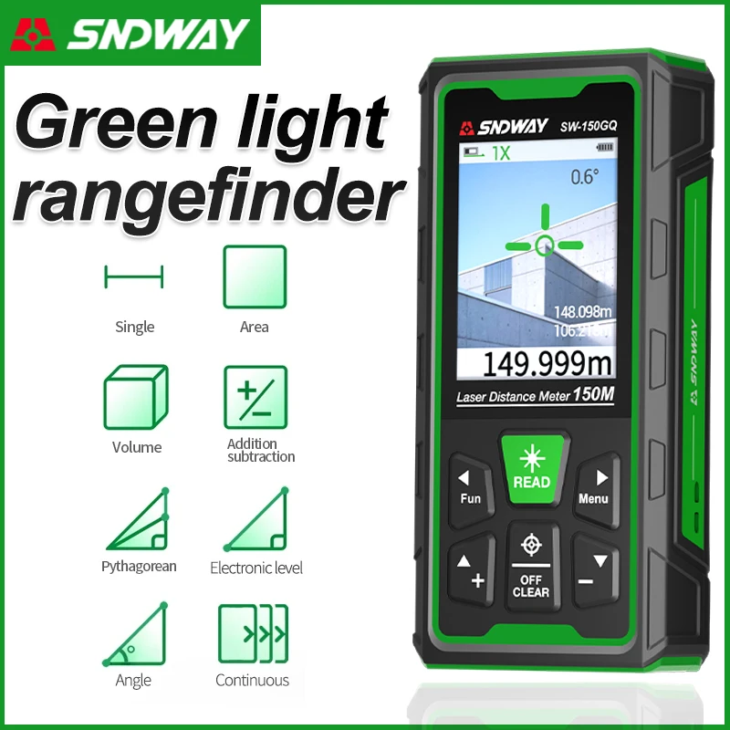 Industrial Laser Distance Sensor - Zielony laserowy miernik odległości, cyfrowy dalmierz