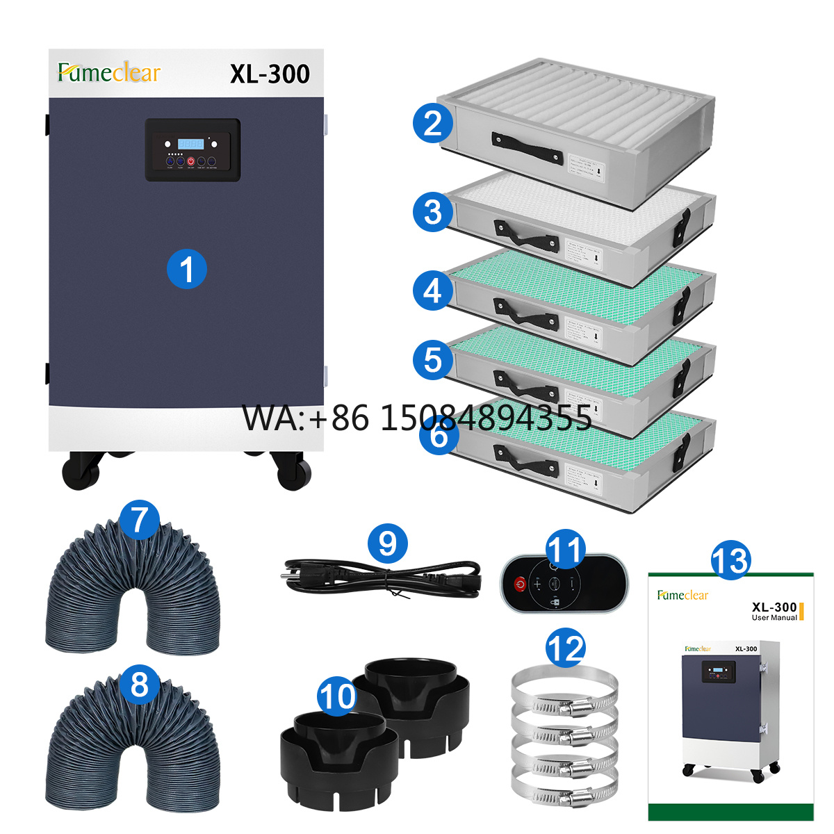 Co2 Laser Engraving Machine - H13 330W 5-stopniowy filtr Ekstraktor i