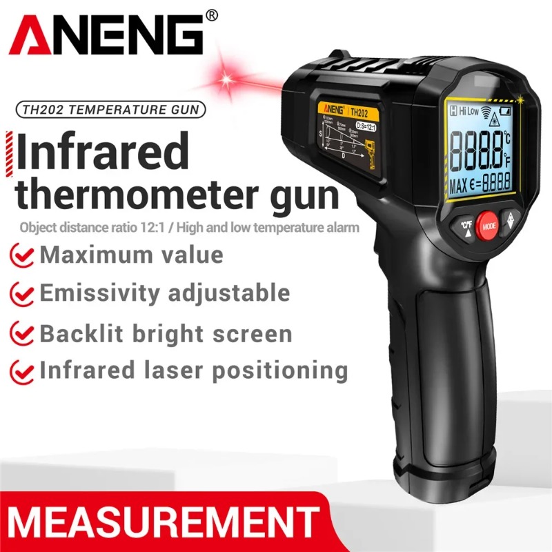 Industrial Laser Tool - ANENG TH202 Przemysłowy Termometr Ręczny Samochodowy