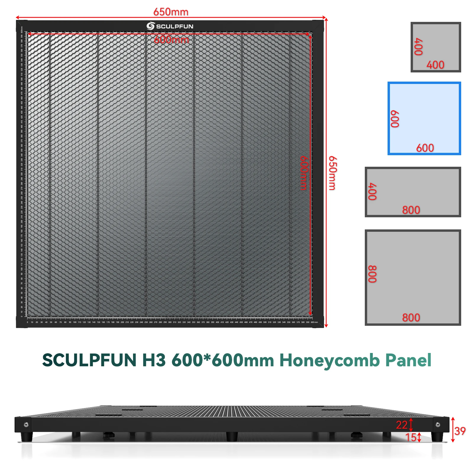 Co2 Laser Engraving Machine - SCULPFUN 600x600mm stół warsztatowy z panelem
